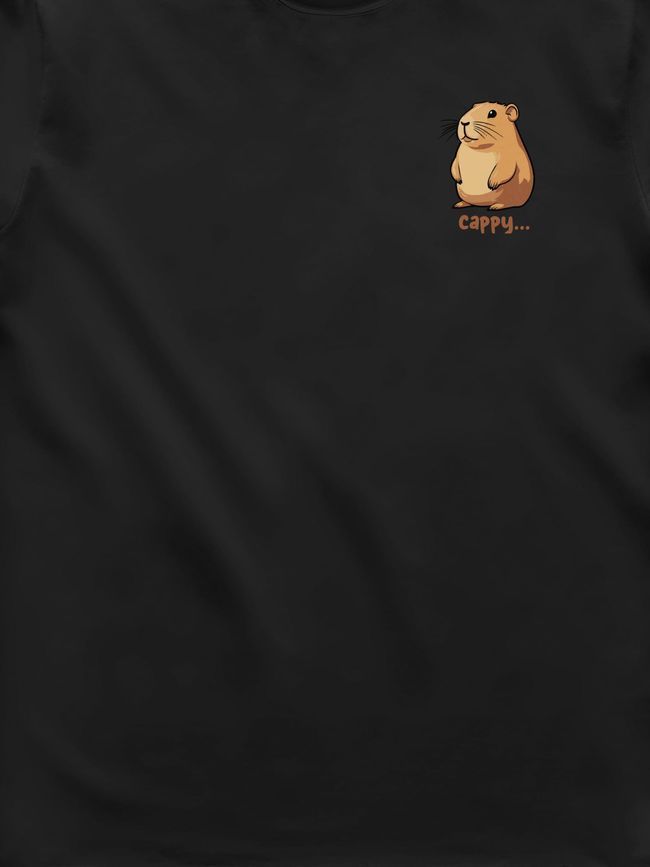 Футболка чоловіча "Mini Cappy (Капібара)", Чорний, M