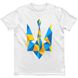 Men's T-shirt "Ukraine Geometric" with a Trident Coat of Arms, White, XS