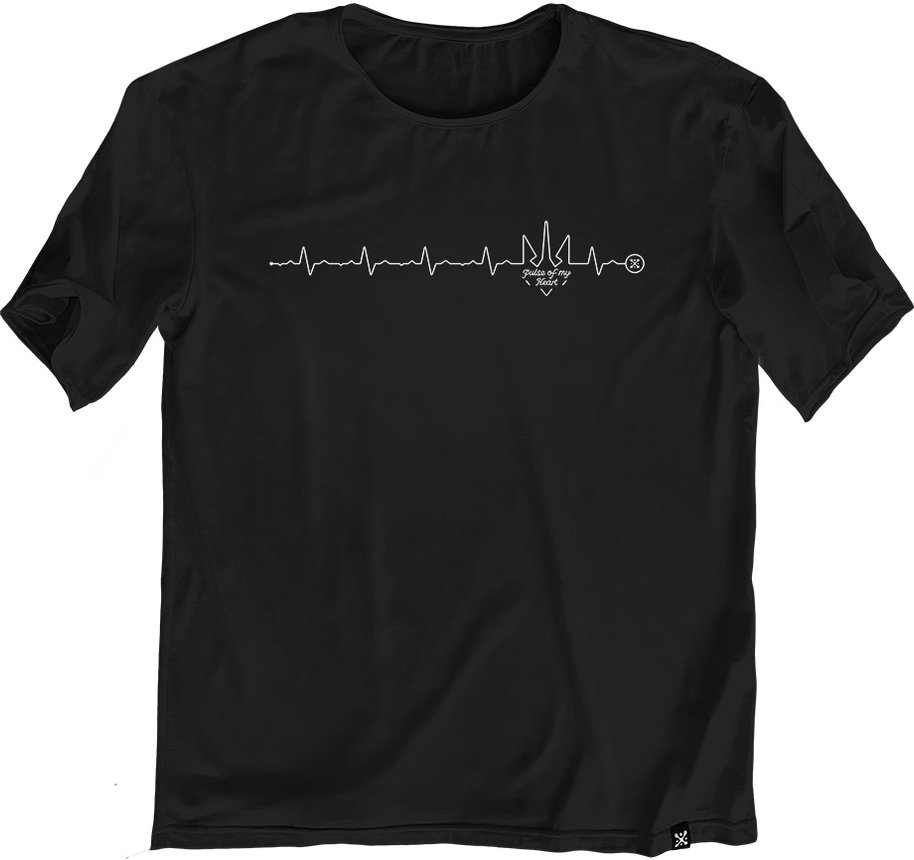 Women's T-shirt Oversize “Pulse of My Heart”, Black, XS-S