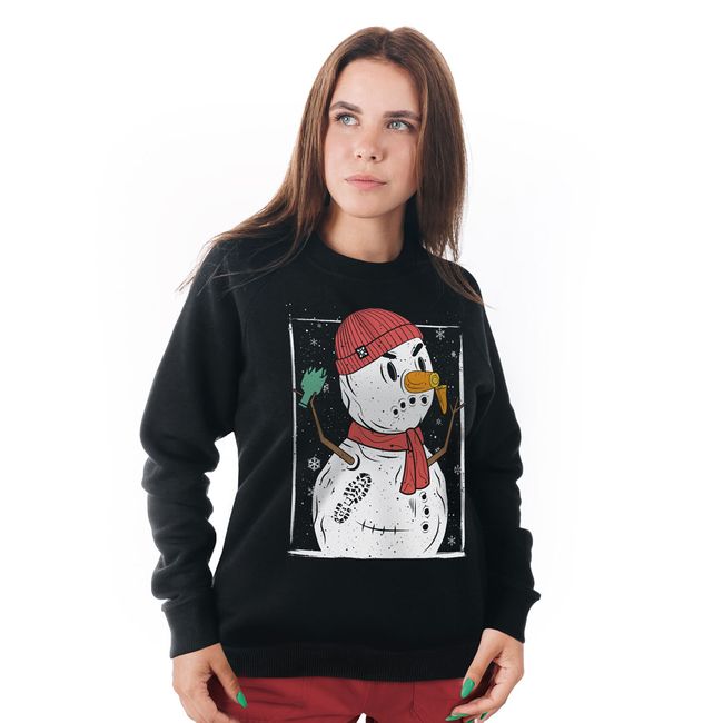 Women's Sweatshirt “Crazy Snowman”, Black, M