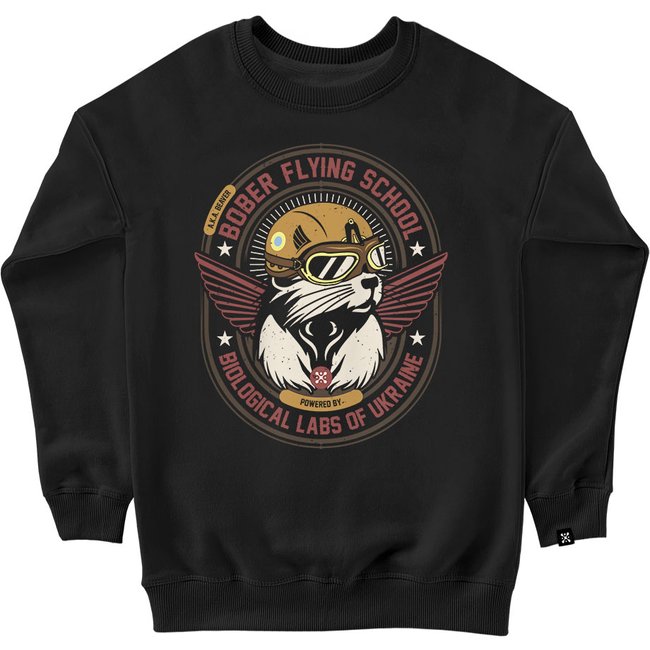 Women's Sweatshirt “Bober Flying School”, Black, M
