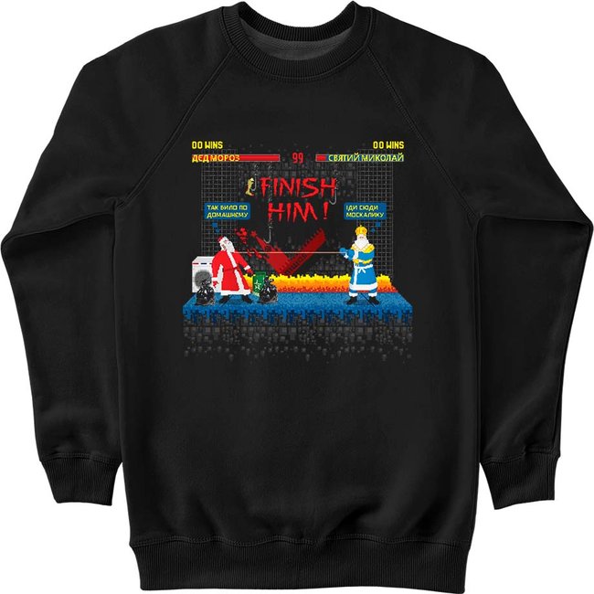 Women's Sweatshirt "St. Nicholas VS Ded Moroz", Black, M