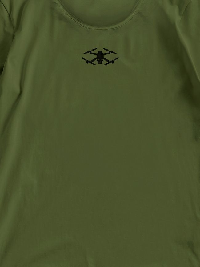 Women's T-shirt "Drone Skull", Khaki, XS