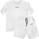 Women’s Oversize Suit - Shorts and T-shirt, White, 2XS