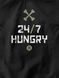 Dog's T-shirt "24-7 Hungry", Black, XS