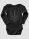 Kid's Bodysuite "Ukraine Line" with a Trident Coat of Arms, Black, 68 (3-6 month)