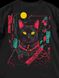 Men’s Oversize Suit - Shorts and T-shirt “Cyber Cat”, Black, 2XS