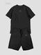 Men’s Oversize Suit - Shorts and T-shirt “Cyber Cat”, Black, 2XS