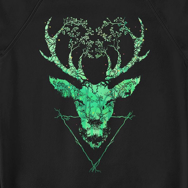 Women's Sweatshirt "Carpathian Deer 2.0", Black, M