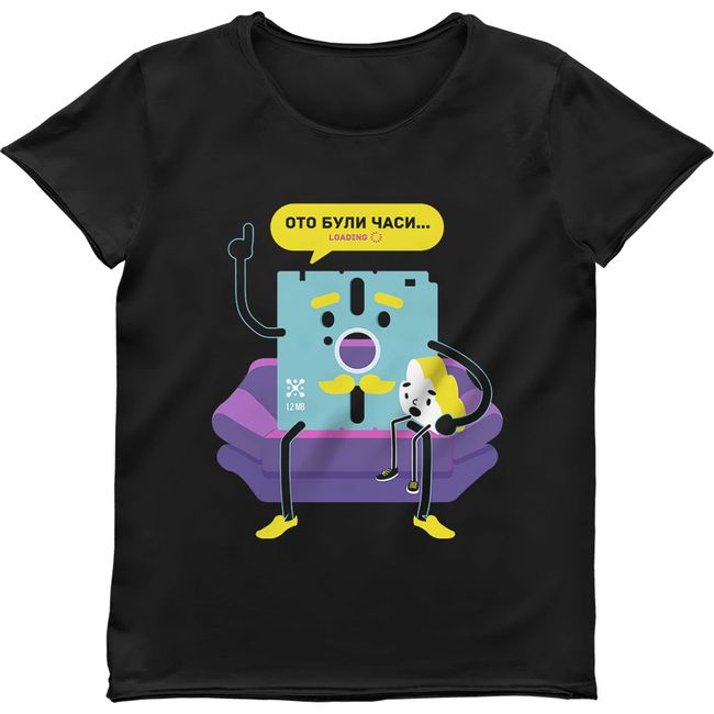 Women's Funny T-shirt “Floppy Grandfa”, Black, M