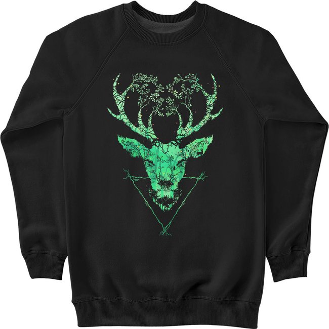 Women's Sweatshirt "Carpathian Deer 2.0", Black, M