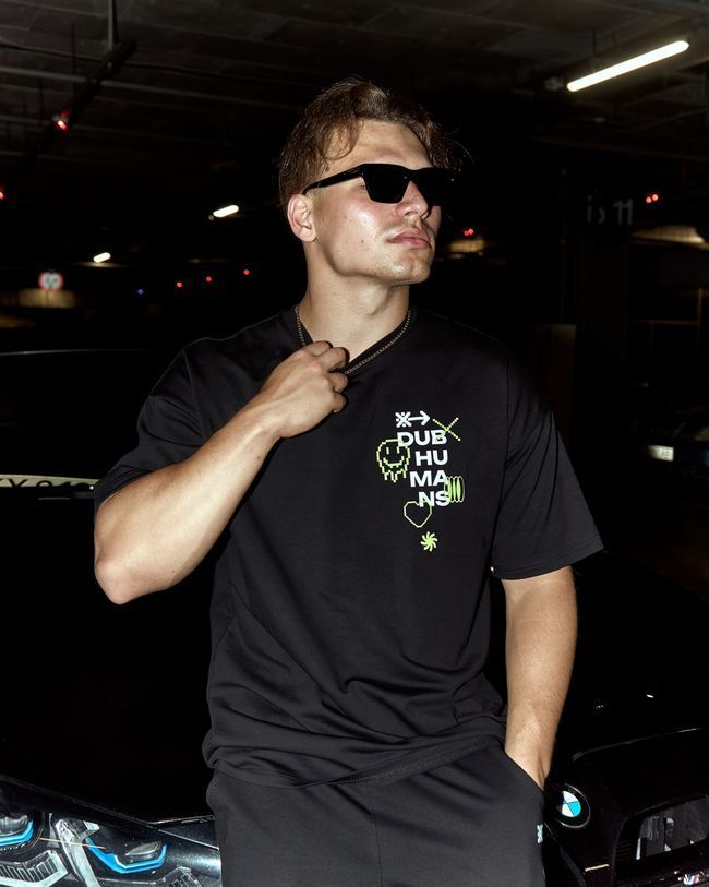 Men's T-shirt Oversize &ldquo;Rave&rdquo; Black XSS with lettering