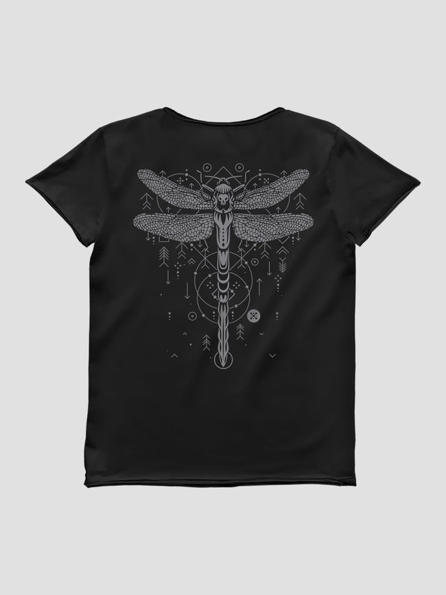 Футболка женская "Dragonfly", Черный, M
