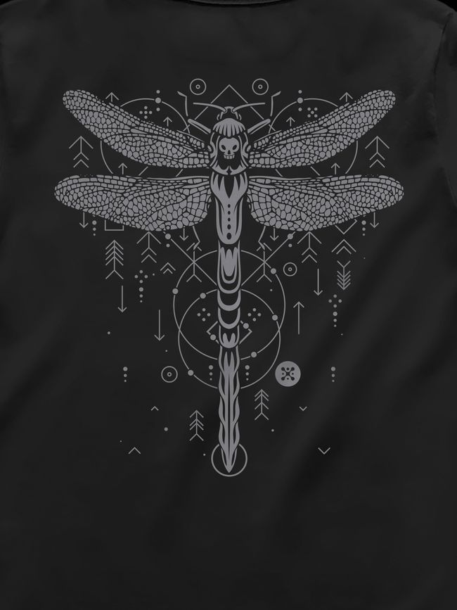 Футболка женская "Dragonfly", Черный, M