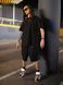 Комплект мужской шорты и футболка оверсайз &ldquo;Cyber Cat&rdquo;, Черный, XS-S