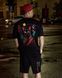 Men&rsquo;s Oversize Suit - Shorts and T-shirt &ldquo;Cyber Cat&rdquo; Black XSS with a Cat