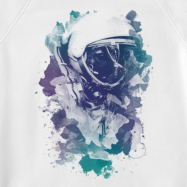 Men's Sweatshirt "Space Dog Laika", White, XS
