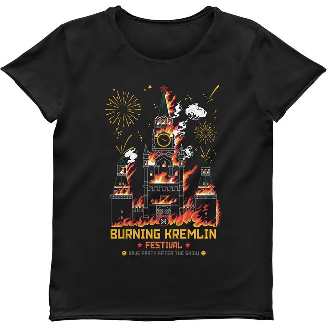 Women's T-shirt "Burning Kremlin Festival", Black, M