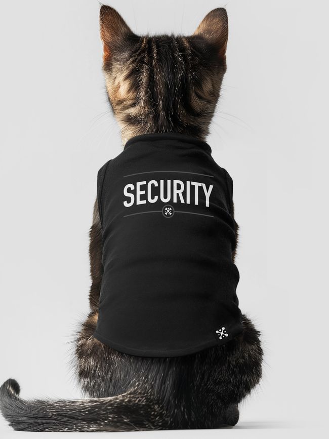 Cat's T-shirt "Security", Black, XS