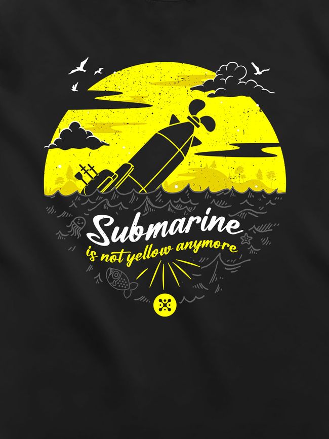 Футболка мужская "Yellow Submarine", Черный, M