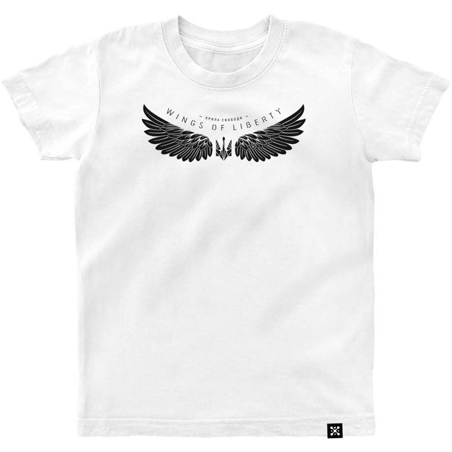 Kid's T-shirt “Wings of Liberty”, White, XS (5-6 years)