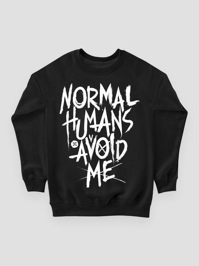 Women's Sweatshirt &rdquo;&rdquo;Normal Humans Avoid Me&rdquo;, Black, M