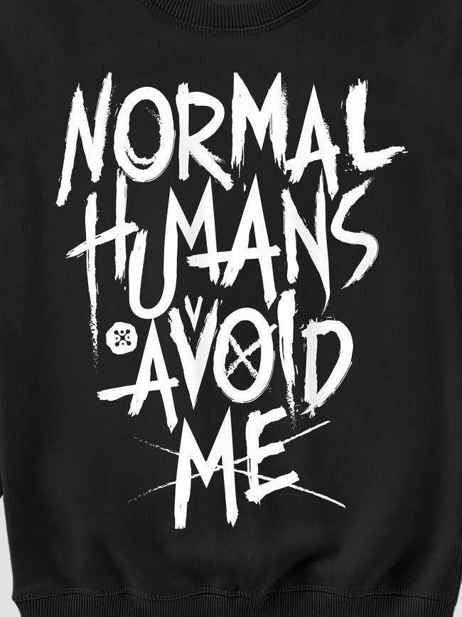 Women's Sweatshirt &rdquo;&rdquo;Normal Humans Avoid Me&rdquo;, Black, M