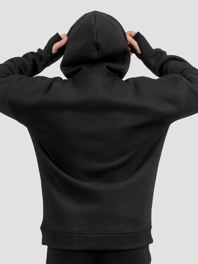 Men's Hoodie "Ethno Music", Black, 2XS