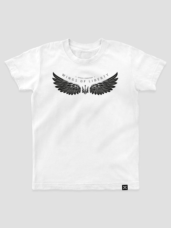 Kid's T-shirt “Wings of Liberty”, White, XS (110-116 cm)