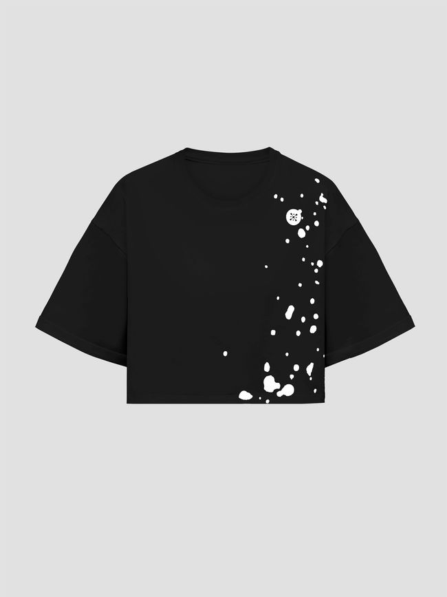 Women's oversized T-shirt Dubhumans Splash, Black, ML