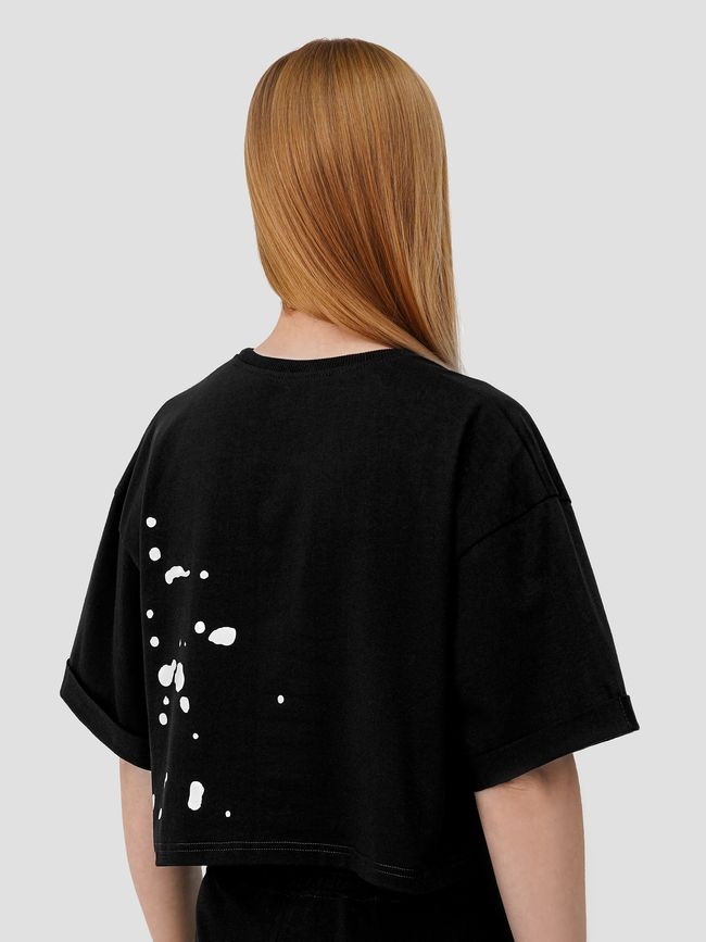 Women's oversized T-shirt Dubhumans Splash, Black, ML