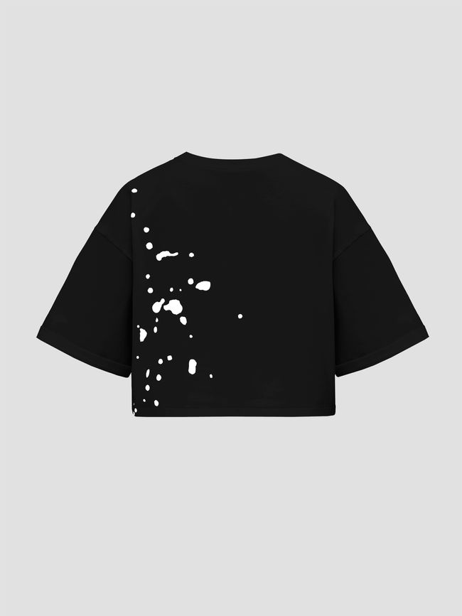 Women's oversized T-shirt Dubhumans Splash, Black, ML