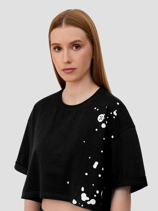 Women's oversized T-shirt Dubhumans Splash, Black, ML