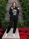 Women's tracksuit set with t-shirt oversize “We will Rave on Khuylo’s Grave”, Black, 2XS, XS (99  cm)