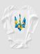 Kid's Bodysuite "Ukraine Geometric" with a Trident Coat of Arms, White, 68 (3-6 month)