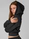 Short hoodie with zipper, Black, XS