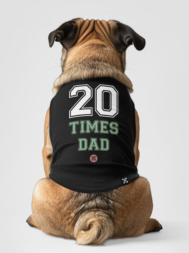 Dog's T-shirt "20 Times Dad", Black, XS