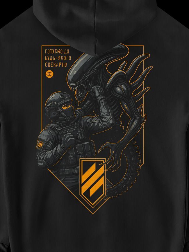 Men's Hoodie "3SAB vs Organisms", Black, M-L