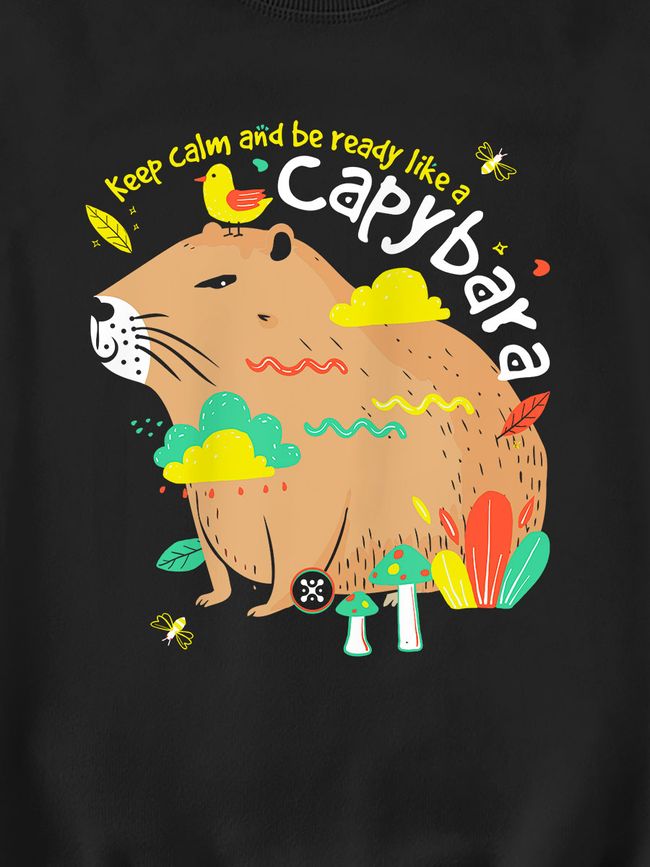 Women's Sweatshirt "Capybara", Black, M
