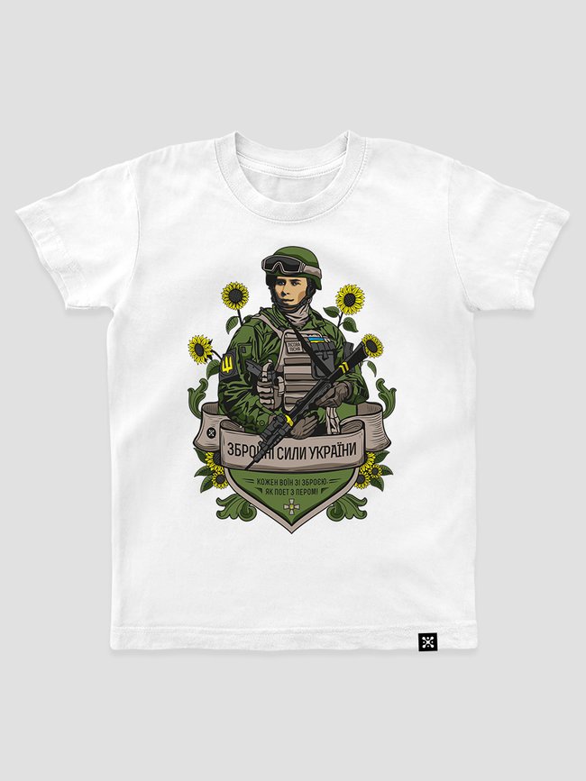 Kid's T-shirt “Lesya Ukrainka, call sign Forest Song”, White, XS (110-116 cm)