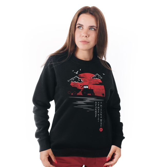 Women's Sweatshirt "Tractor Steals a Tank”, Black, M