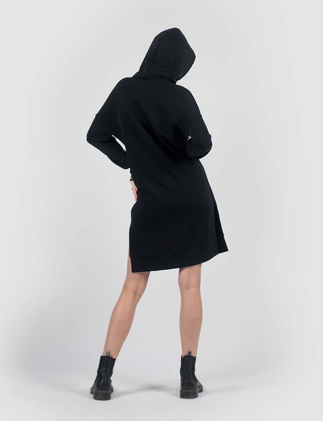 Women's dress-hoodie with the hood, Black, XS-S