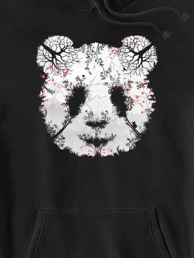 Kid's hoodie "Forest Panda", Black, XS (110-116 cm)