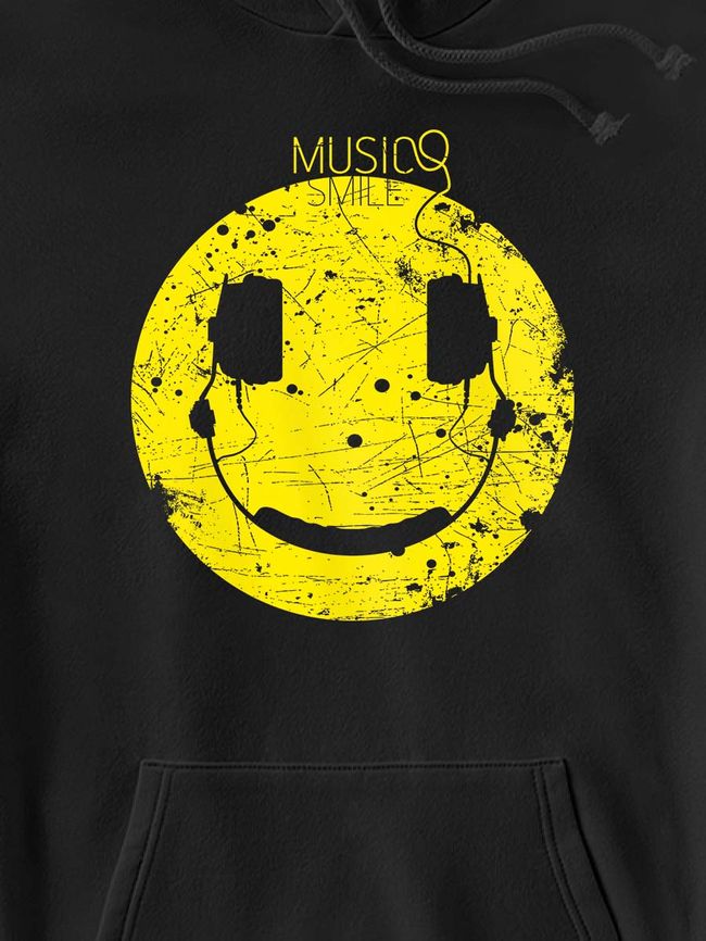 Худи детское "Music Smile", Черный, XS  (110-116 см)