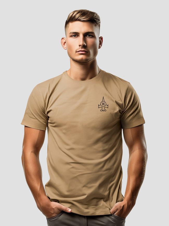 Men's T-shirt "Jet Fighter", Cappuccino, L