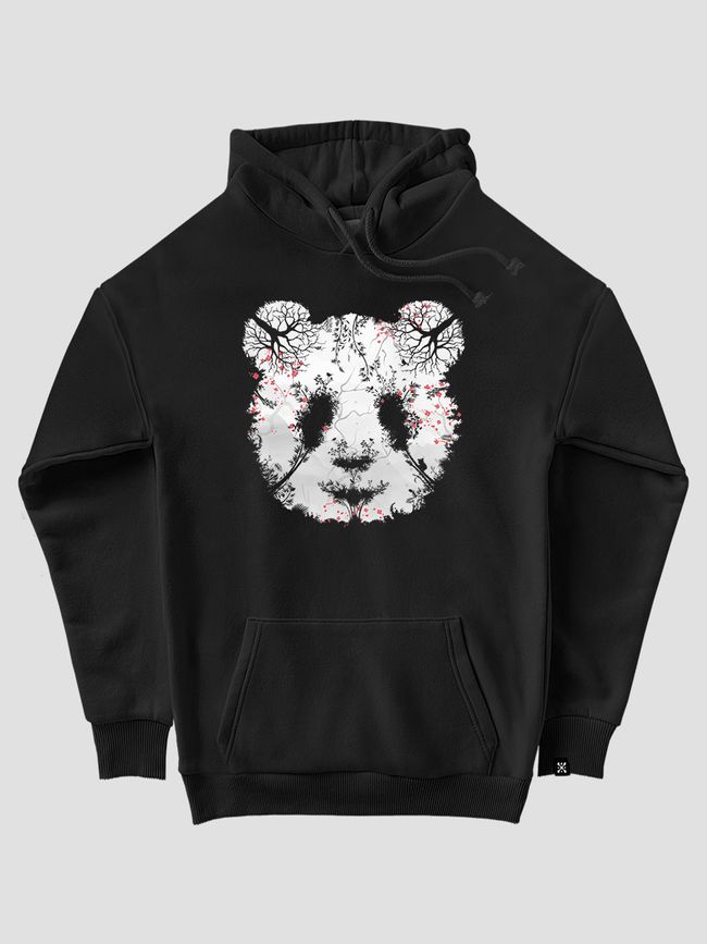 Kid's hoodie "Forest Panda", Black, XS (110-116 cm)