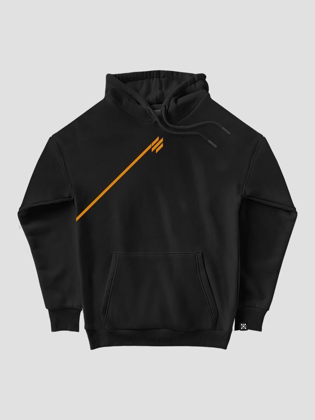 Men's Hoodie "Line (3SAB)", Black, M-L