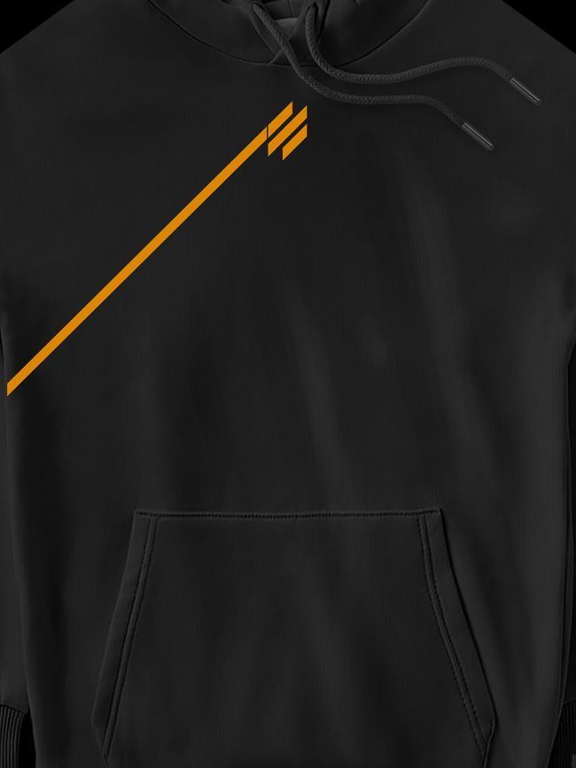Men's Hoodie "Line (3SAB)", Black, M-L