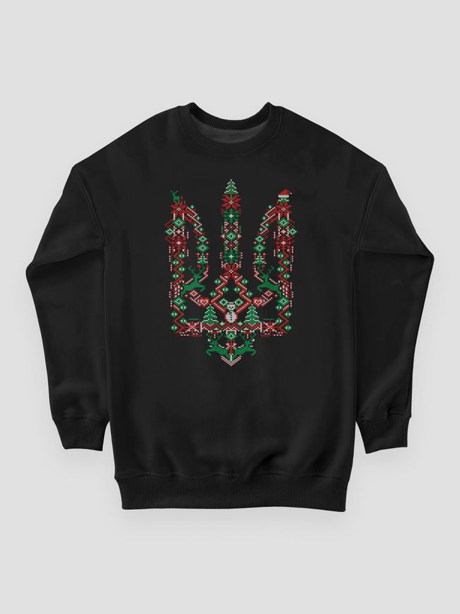 Men's Sweatshirt "New Year's trident", Black, XL