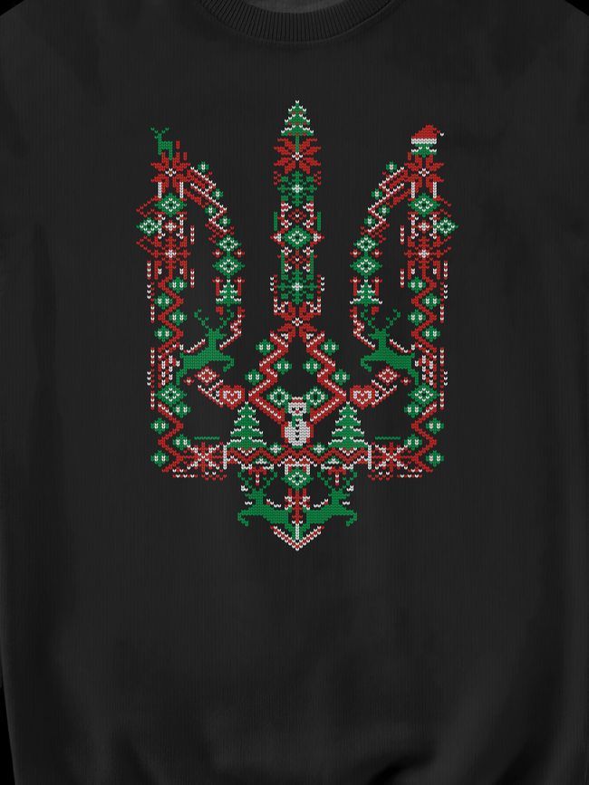 Men's Sweatshirt "New Year's trident", Black, XL